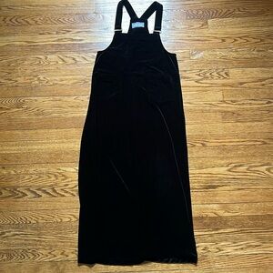 Vintage Carol Anderson California small velvet overall dress with pockets! EUC!